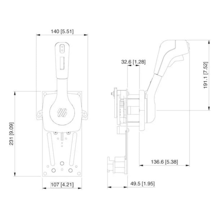 Ultraflex B310BR Afstandsbediening Dual Action Chroom/Bruin