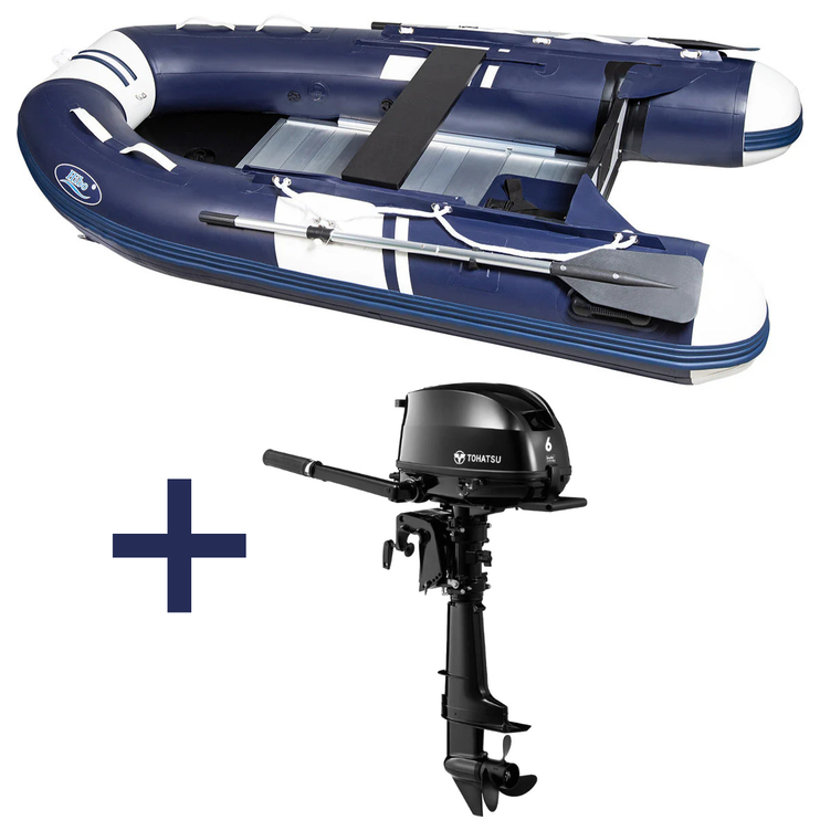 Hibo PRO Rubberboot Style Donkerblauw/Wit 3.30 Met Buitenboordmotor Tohatsu