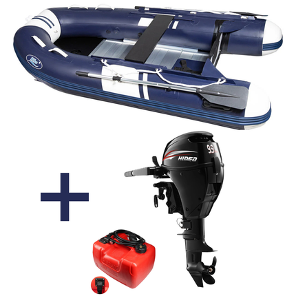 Hibo PRO Rubberboot Style Donkerblauw/Wit 3.30 Met Buitenboordmotor Hidea