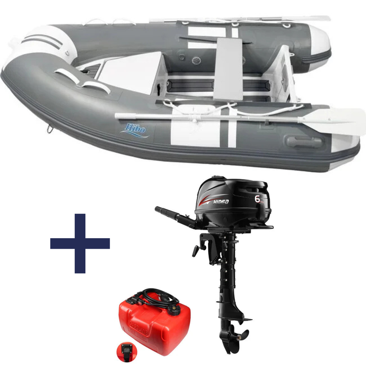 HIBO PRO Aluminium RIB Boot Style Grijs/Wit 2.50 Met Buitenboordmotor Hidea
