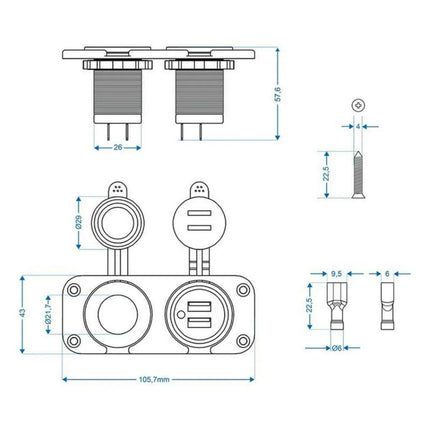 EvoNautic Dubbele USB Aansluiting 12V