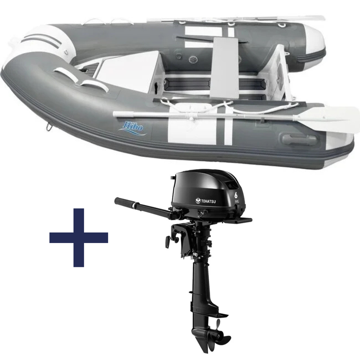 HIBO PRO Aluminium RIB Boot Style Grijs/Wit 2.50 Met Buitenboordmotor Tohatsu