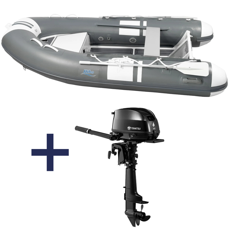 Hibo PRO Aluminium RIB Boot Style Grijs/Wit 3.00 Met Buitenboordmotor Tohatsu