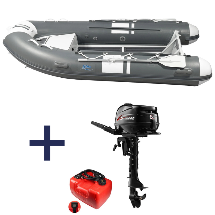 Hibo PRO Aluminium RIB Boot Style Grijs/Wit 3.30 Met Buitenboordmotor Hidea