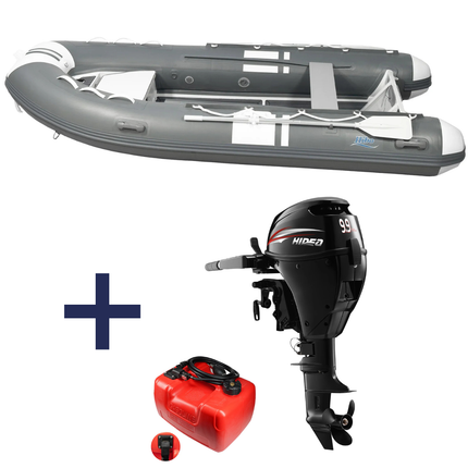 Hibo PRO Aluminium RIB Boot Style Grijs/Wit 3.60 Met Buitenboordmotor Hidea