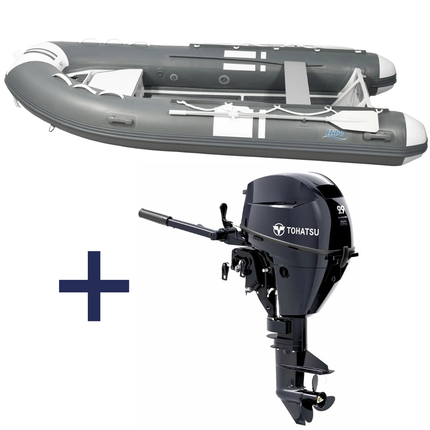 Hibo PRO Aluminium RIB Boot Style Grijs/Wit 3.60 Met Buitenboordmotor Tohatsu