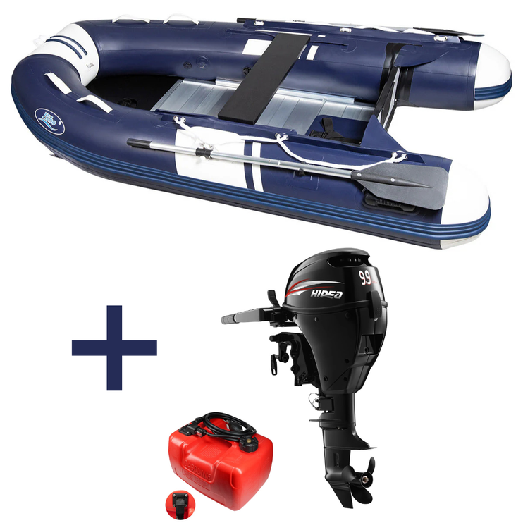 Hibo PRO Rubberboot Style Donkerblauw/Wit 4.30 Met Buitenboordmotor Hidea